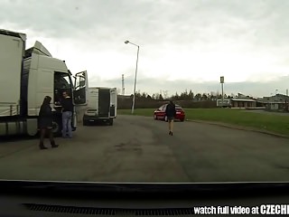 Czech MILF Hooker Fucked in Car